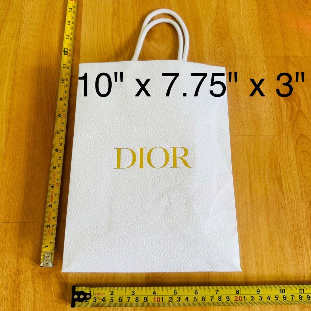 Dior Paper Shopping Bag - small white, 10" x 7.75" x 3" | FLAWED